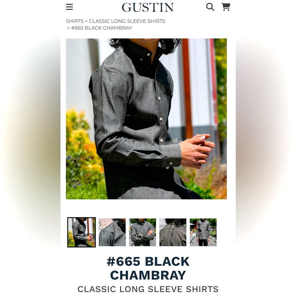 Gustin Black Chambray Shirt — NWOT